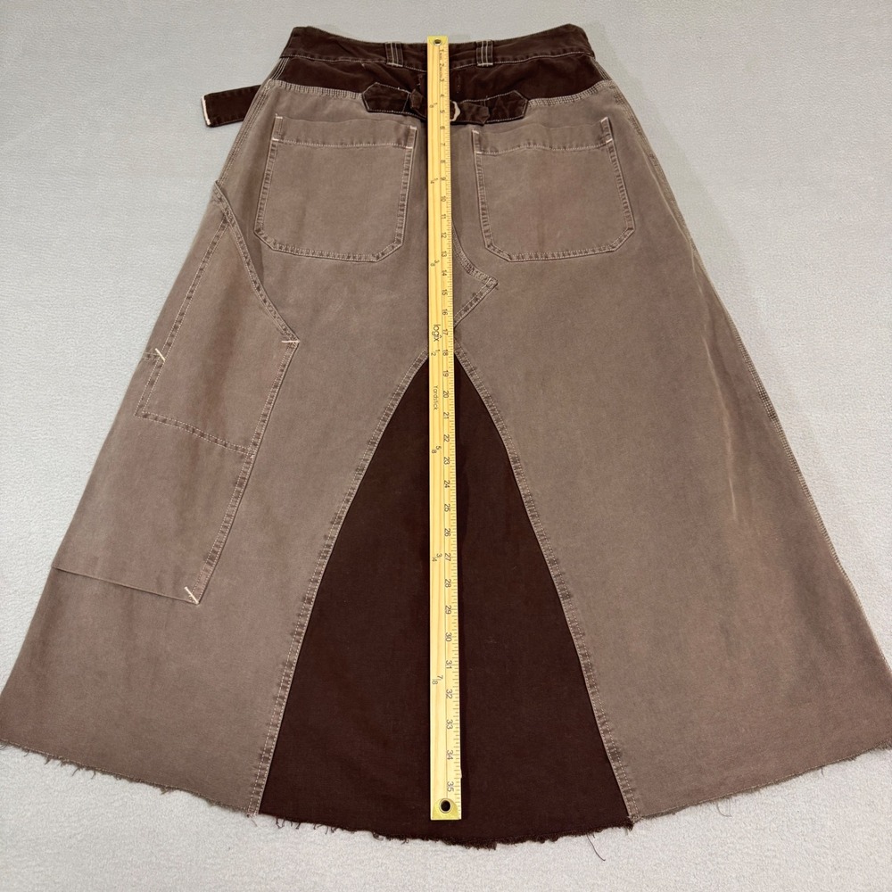 We The Free Daria Maxi Skirt Women 8 Brown Utility Wrap Western Buckle Back - Picture 6 of 10